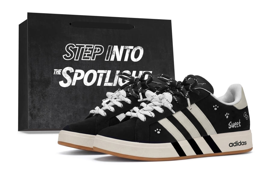 Adidas Adidas Grand Court Base 00s Abrasion Resistant Abrasion Resistant Low top Skateboard Shoes Unisex Black