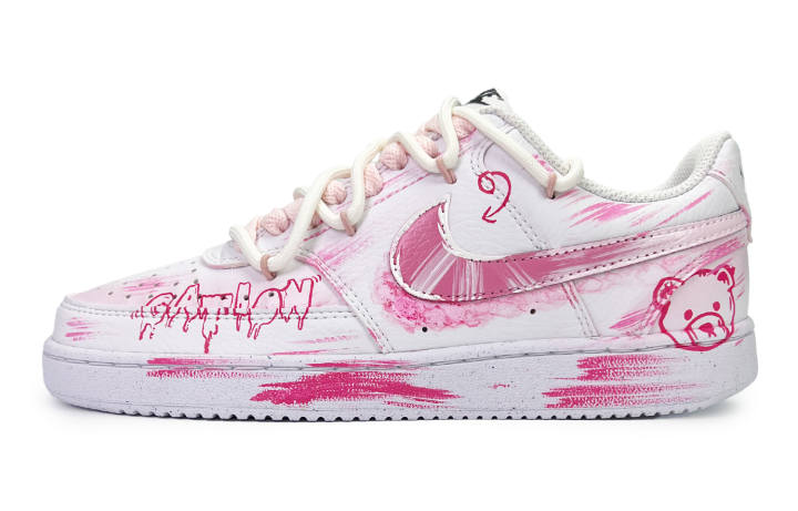 Nike Nike Court Vision 1 Peach Red Bear Low top Skateboard Shoes Unisex Pink White
