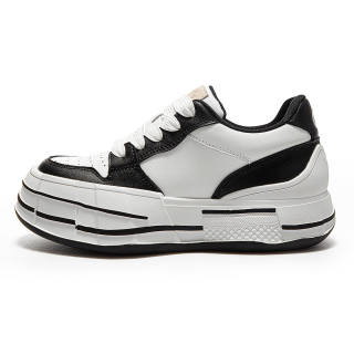 MQ Cow Split Leather Non Slip And Waterproof Low top Skateboard Shoes Unisex White Black