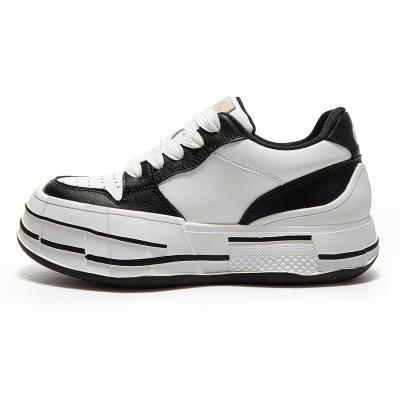 MQ Cow Split Leather Non Slip And Waterproof Low top Skateboard Shoes Unisex White Black