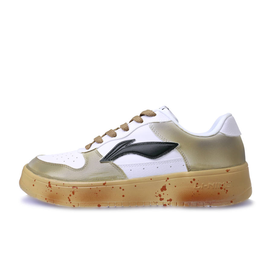 Li-Ning Li Ning Floating Boat Abrasion Resistant, Lightweight, And Breathable Low top Skateboard Shoes Unisex White Brown Gray