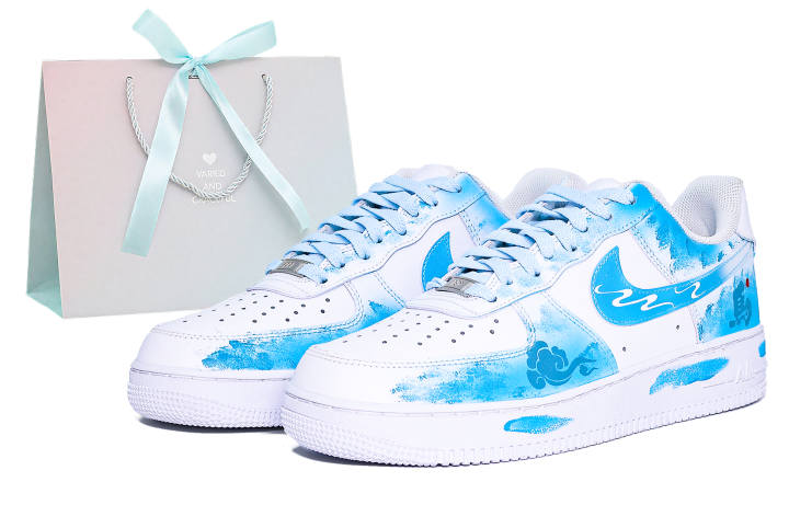Nike Nike Air Force 1 Coverage Cushioning Low top Skateboard Shoes Unisex Blue