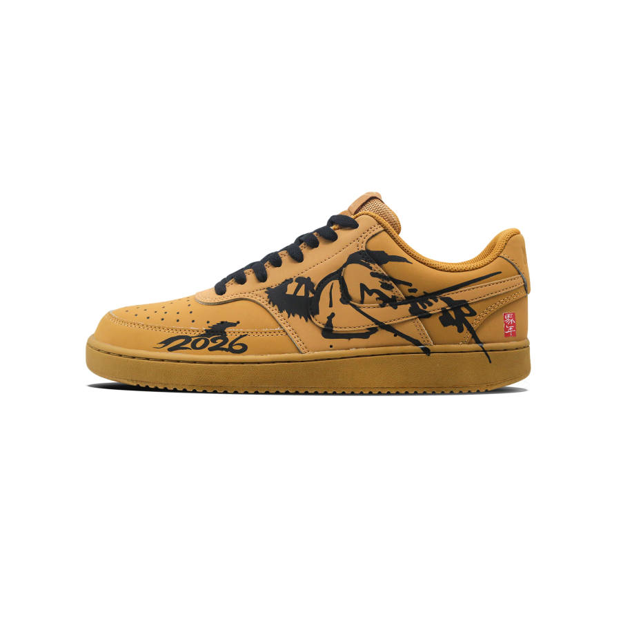 Nike Nike Court Vision Low Abrasion Resistant Abrasion Resistant Low top Skateboard Shoes Unisex Yellow Black