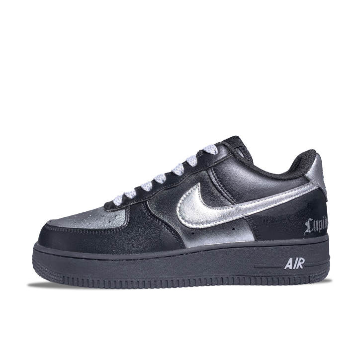 Nike Nike Air Force 1 Leather Coverage Abrasion Resistant Low top Skateboard Shoes Unisex Black