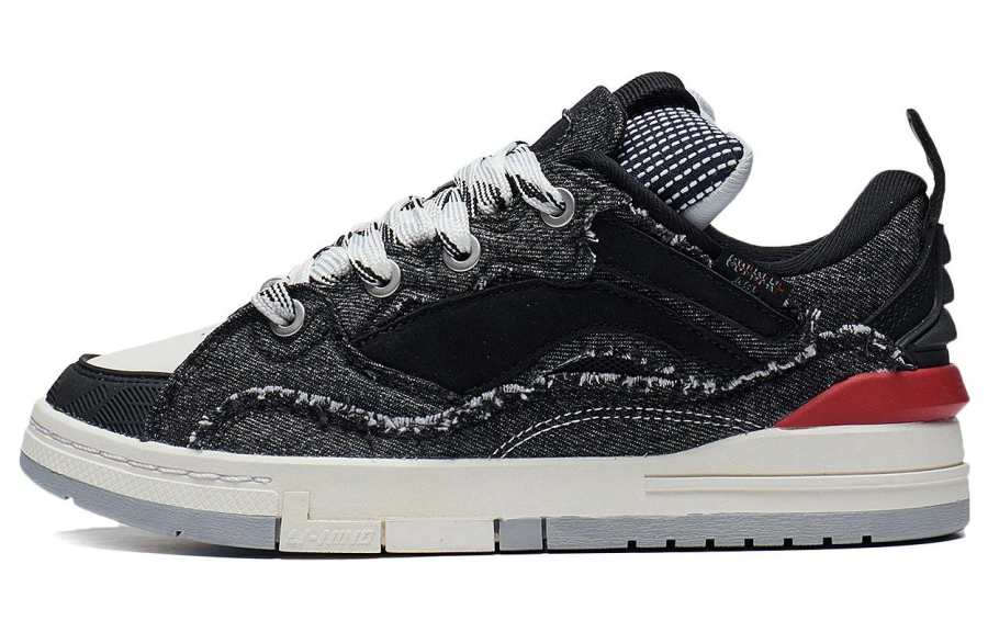 Li-Ning Li Ning Wave Golden Wear resistant And Lightweight Low top Skateboard Shoes Women's Black