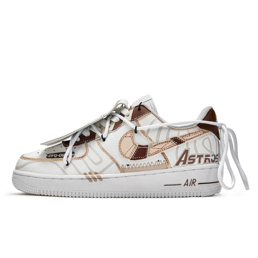 Nike Nike Air Force 1 Da Vinci Custom, Cappuccino Slip Resistant Quick Dry Abrasion Resistant Balance
