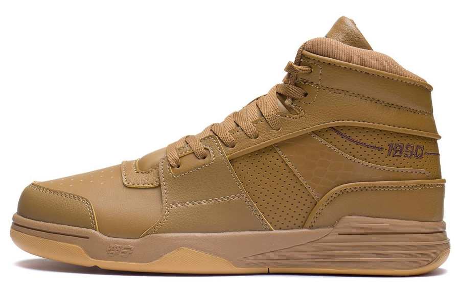Li-Ning Li Ning Wave Slip Resistant Abrasion Resistant High top Skateboard Shoes Men's Brown