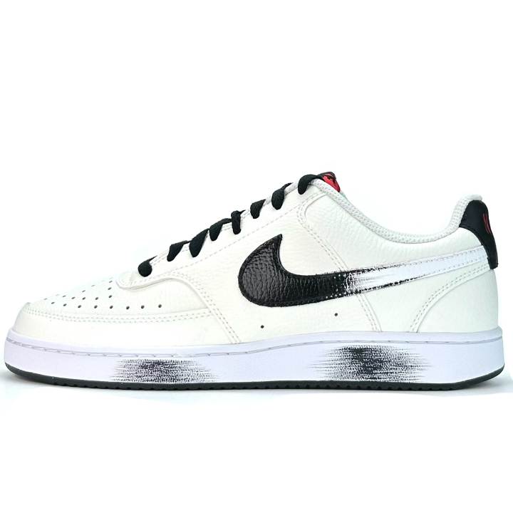 Nike Nike Court Vision 1 Mountain Bell Birch Abrasion Resistant Low top Skateboard Shoes Unisex Black White