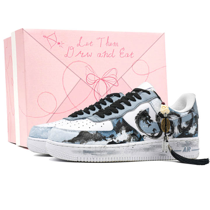Nike Nike Air Force 1 Dragon Shadow Legend, Footprint Creation Abrasion Resistant Low top Skateboard Shoes Unisex