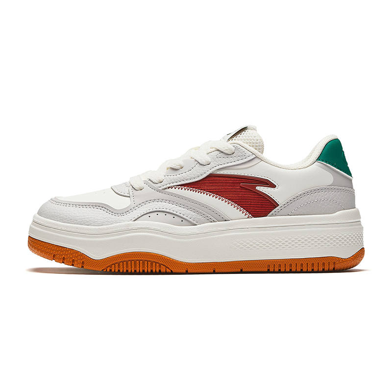Anta Street Stubborn 2 Slip Resistant Abrasion Resistant Cushioning Low top Skateboard Shoes Women's White Gray Red
