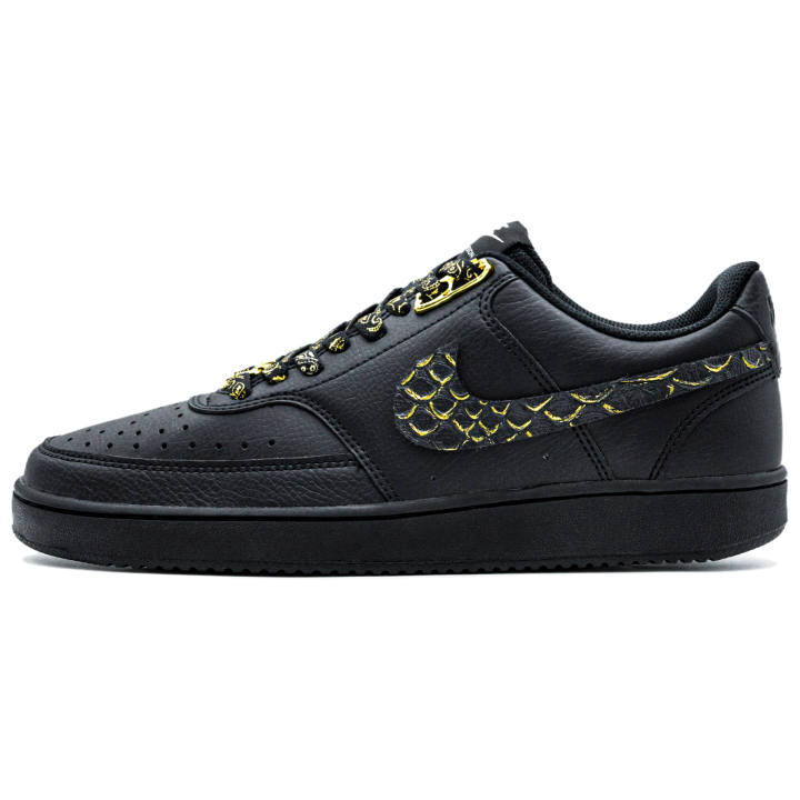 Nike Nike Court Vision 1 Dark Gold Knight, Black Warrior Abrasion Resistant Height Increasing Cushioning Coverage Low top