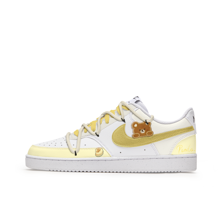 Nike Nike Court Vision 1 Cheeses Bear Slip Resistant Low top Skateboard Shoes Men's Yellow