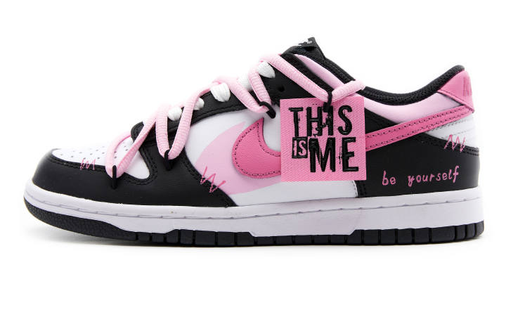 Nike Nike Dunk Low top Skateboard Shoes GS Black Pink