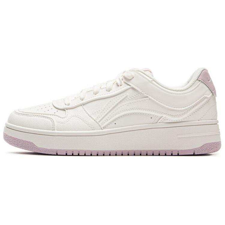 Li-Ning Li Ning Tianji Slip Resistant Cushioning Abrasion Resistant Lightweight Low top Skateboard Shoes Women's White Purple