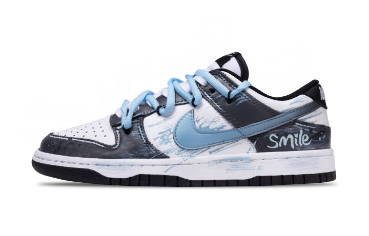 Nike Nike Dunk Smile Fresh Color Block Graffiti, Rich Texture Layers Abrasion Resistant Low top Skateboard Shoes Unisex