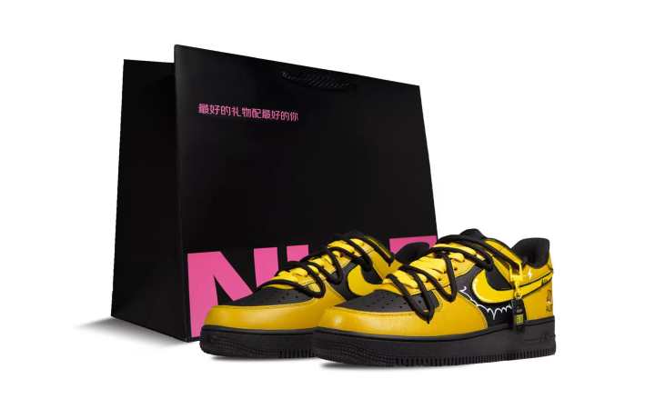 Nike Nike Air Force 1 Skateboard Shoes Unisex Low Top Black/Yellow