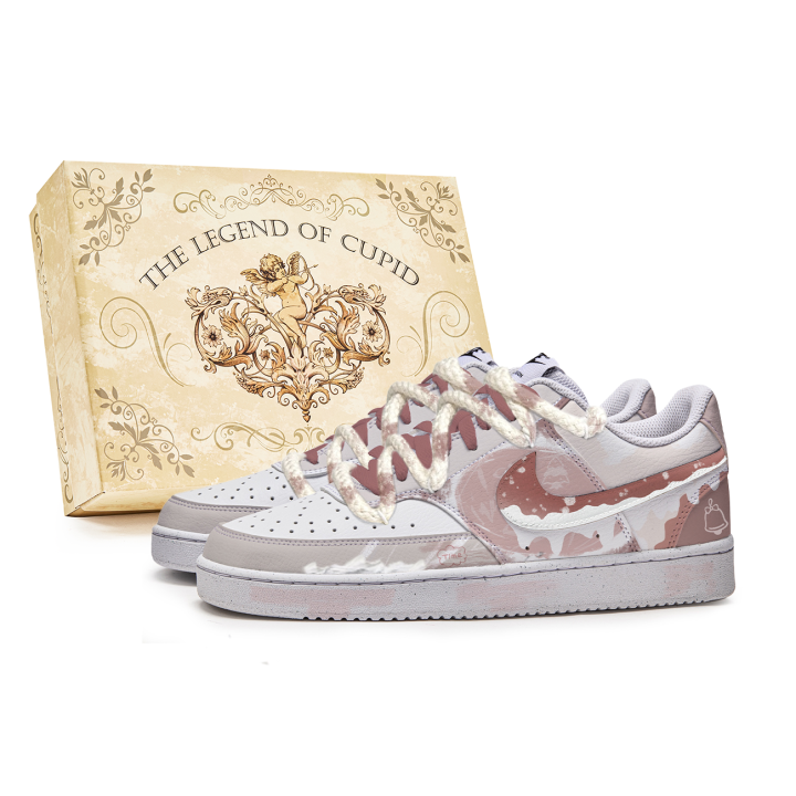 Nike Nike Court Vision 1 P.M.S Box, First Snow Christmas Slip Resistant Abrasion Resistant Low top Skateboard Shoes Men's