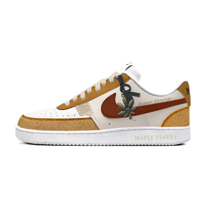 Nike Nike Court Vision 1 Slip Resistant Abrasion Resistant Low top Skateboard Shoes Men's Orange White