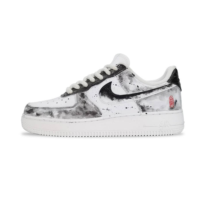 Nike Nike Air Force 1 Low top Skateboard Shoes Men's White Black Gray