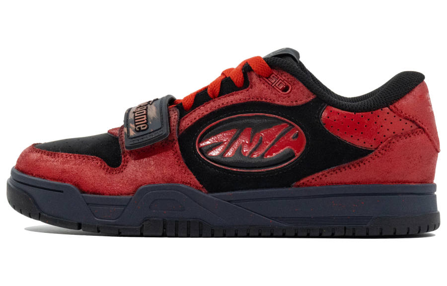 Anta Coverage Slip Resistant And Abrasion Resistant Low top Skateboard Shoes Men's Black Red