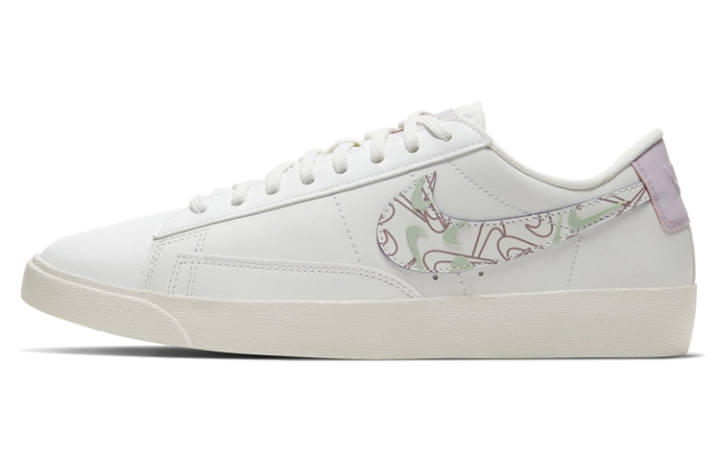 Nike Nike Blazer Valentine's Day Leather Comfortable Coverage Support Low top Skateboard Shoes Women's Pink White