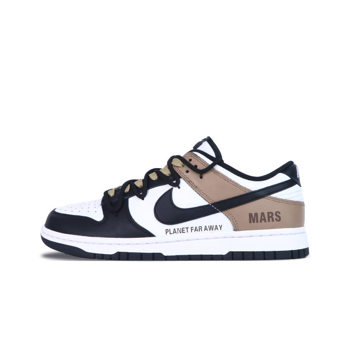 Nike Nike Dunk Abrasion Resistant Abrasion Resistant Low top Skateboard Shoes Unisex Black White Brown