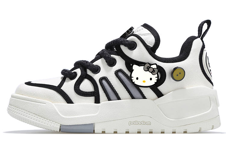 Palladium Hello Kitty x Palladium Slip Resistant Abrasion Resistant Low top Skateboard Shoes Women's White Black Gray