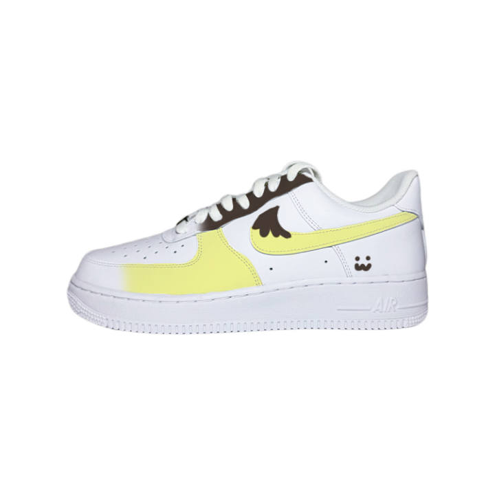 Nike Nike Air Force 1 07 Caramel Pudding Low top Skateboard Shoes Unisex White Yellow
