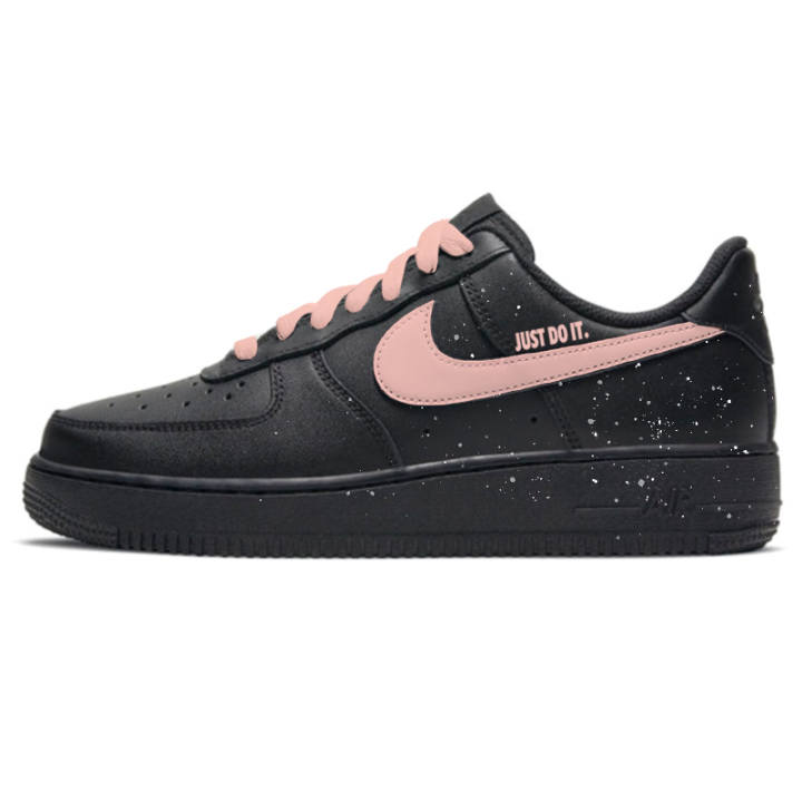 Nike Nike Air Force 1 Impact Resistance And Abrasion Resistant Low top Skateboard Shoes Women's Black Pink