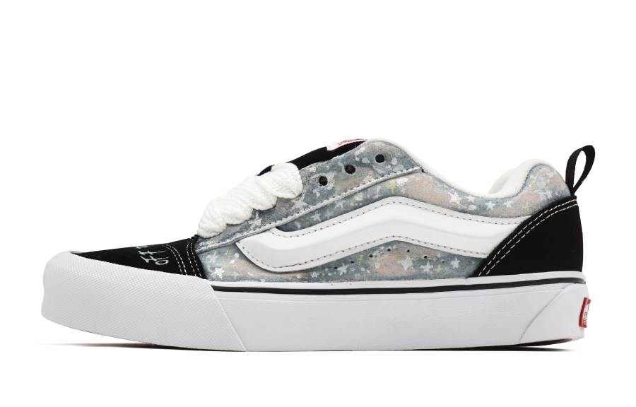 Vans Knu Skool Starry Sky, American Puffy Shoes Fabric Abrasion Resistant Low top Skateboard Shoes Unisex
