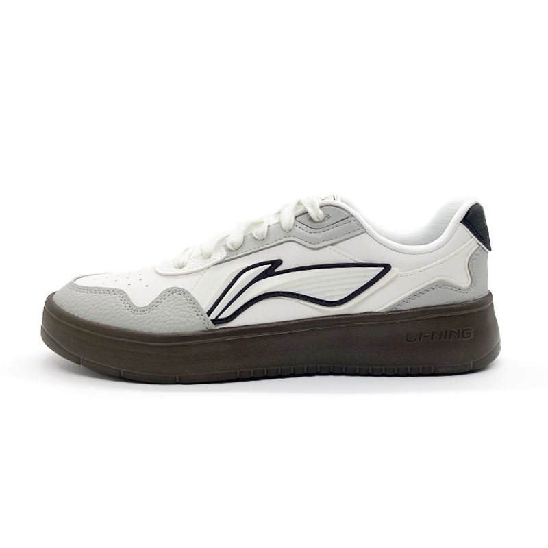 Li-Ning Li Ning Slip Resistant, Abrasion Resistant, Lightweight Low top Skateboard Shoes Men's White Gray Brown