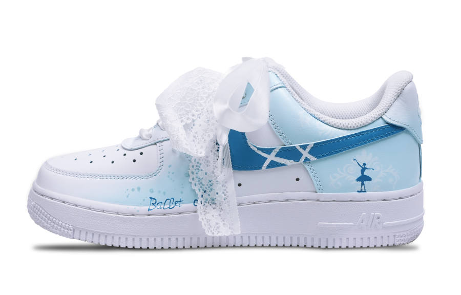 Nike Nike Air Force 1 Paris Ball Slip Resistant, Abrasion Resistant, Breathable Low top Skateboard Shoes Women's Blue White