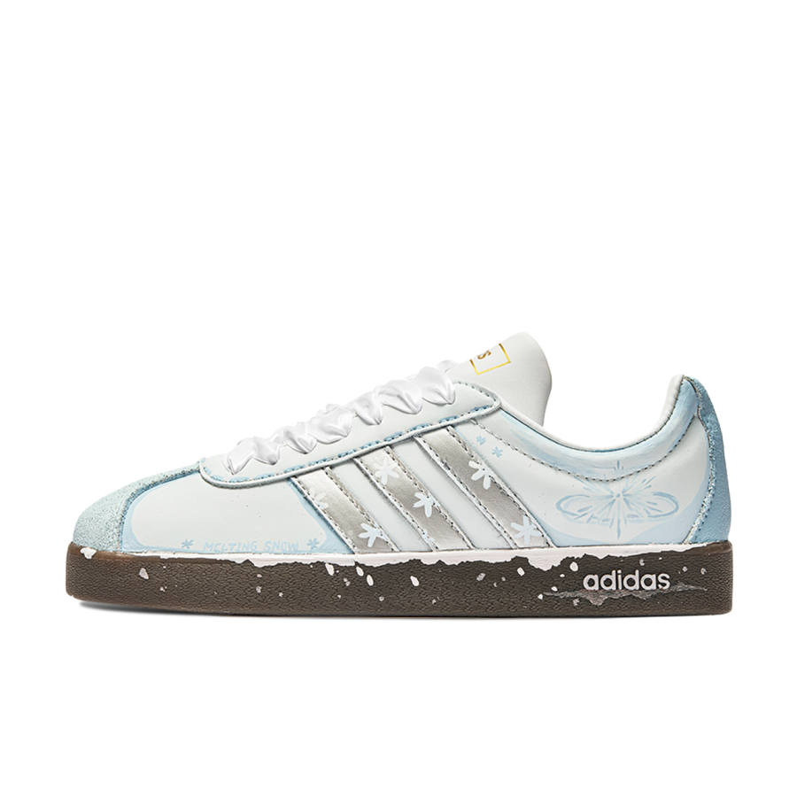 Adidas Neo VL Court 2.0 ADCDAVINCI Snowflake Abrasion Resistant Low top Skateboard Shoes Unisex Blue White