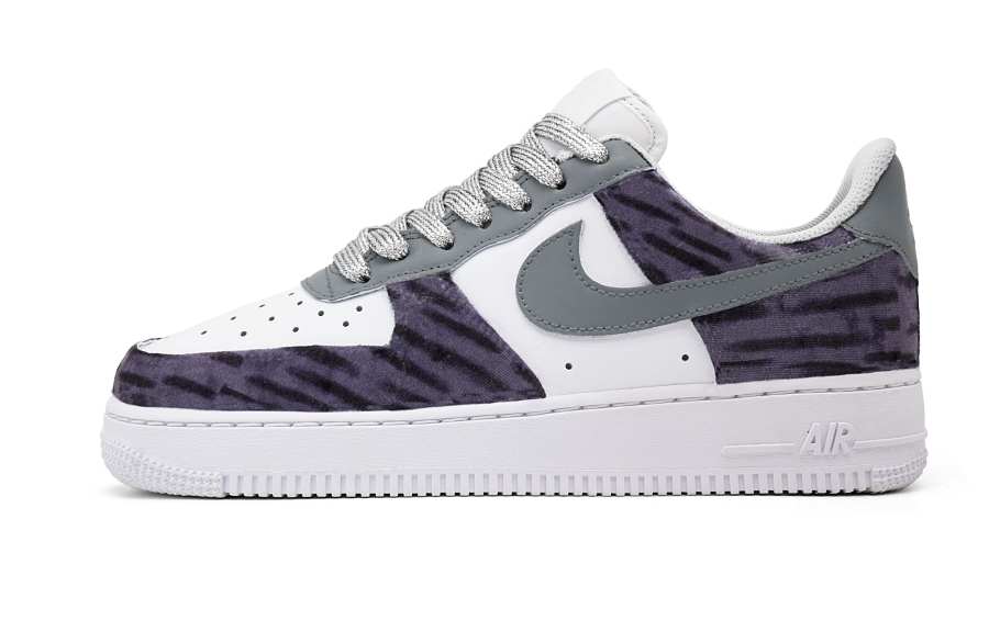 Nike Nike Air Force 1 Raccoon Flower Abrasion Resistant Lightweight Low top Skateboard Shoes Women's Purple White