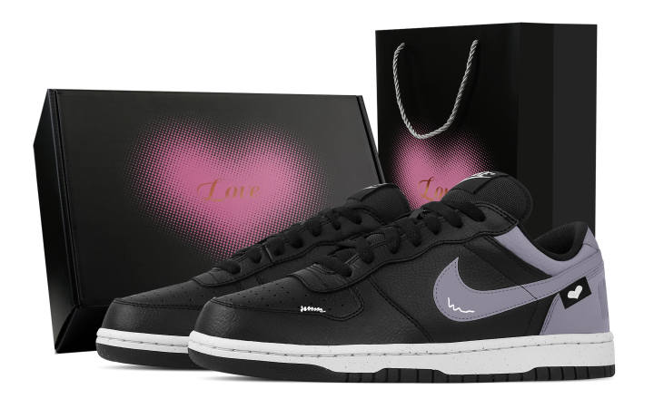 Nike Nike Big Taro Romantic Heart Box Abrasion Resistant Breathable Low top Skateboard Shoes Men's Black Purple