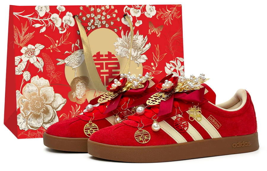 Adidas Adidas Vl Court Classic Wedding Shoes, New Chinese Style Wear resistant And Lightweight Low top Skateboard Shoes Unisex