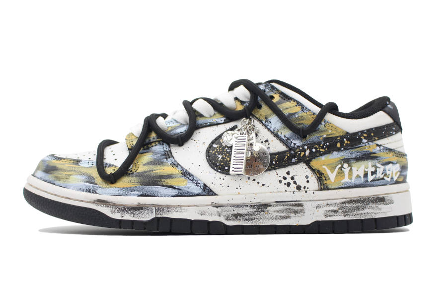 Nike Nike Dunk Gold Mining In The Waves Leather Abrasion Resistant Low top Skateboard Shoes Unisex