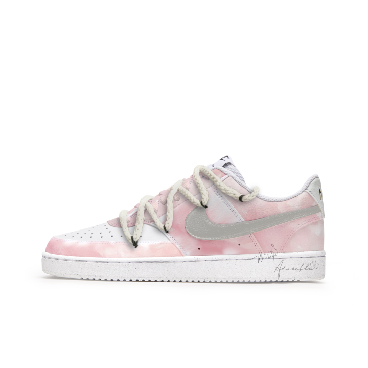 Nike Nike Court Vision 1 Slip Resistant Abrasion Resistant Low top Skateboard Shoes Men's Pink White