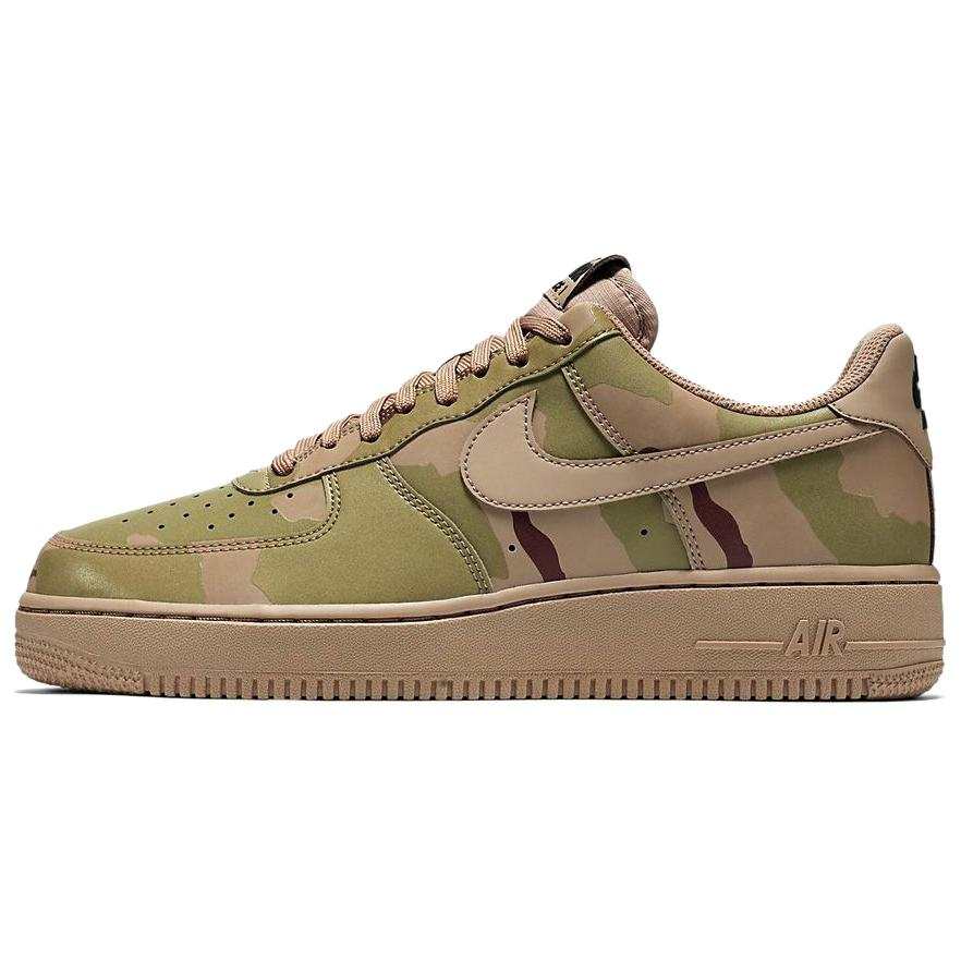 Nike Nike Air Force 1 Reflective Desert Camo Comfortable Slip Resistant Low top Skateboard Shoes Men's Brown Green