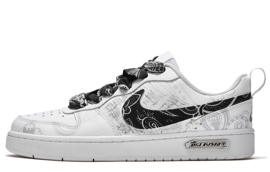 Nike Nike Court Borough Low 2 Freedom Panda, Black Knight Slip Resistant Abrasion Resistant Low top Skateboard Shoes GS