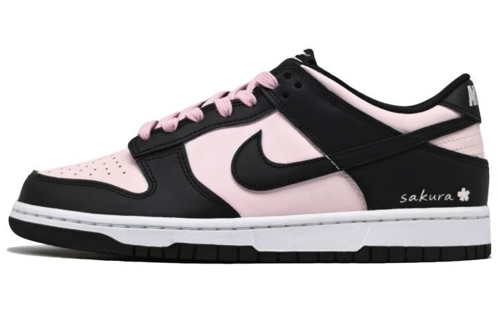 Nike Nike Dunk Night Cherry Blossom Black Pink Abrasion Resistant Low top Skateboard Shoes Black Pink Unisex
