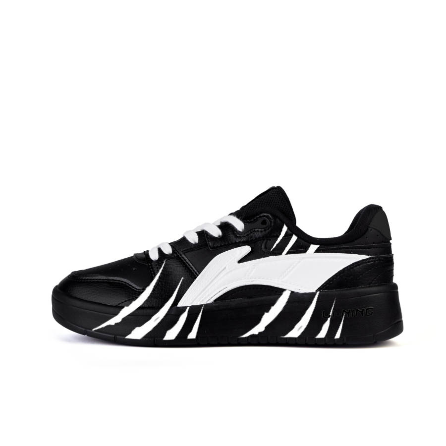 Li-Ning Li Ning Slip Resistant Cushioning Abrasion Resistant Low top Skateboard Shoes Men's Black White