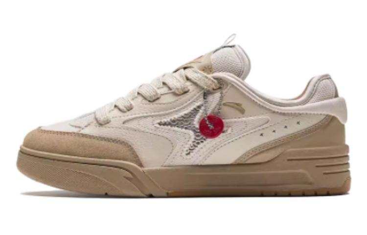 Anta AOJIE Slip Resistant And Breathable Slip Resistant And Breathable Low top Skateboard Shoes Women's Beige Brown