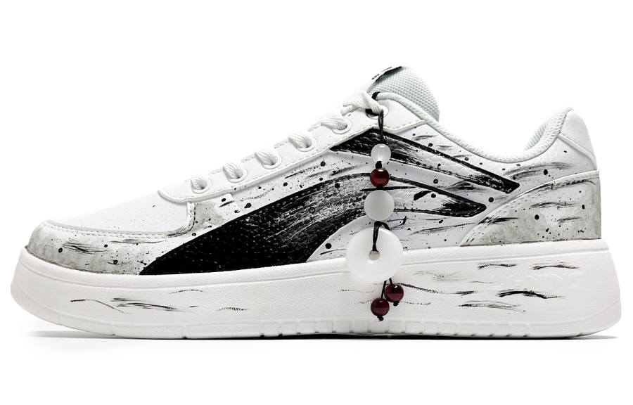 Li-Ning Li Ning Slip Resistant, Abrasion Resistant, Lightweight Low top Skateboard Shoes Men's Black White