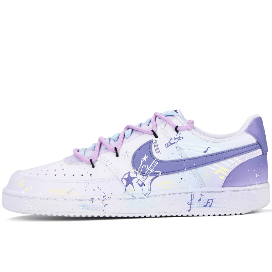 Nike Nike Court Vision 1 Slip Resistant Abrasion Resistant Low top Skateboard Shoes Men's Blue Purple White