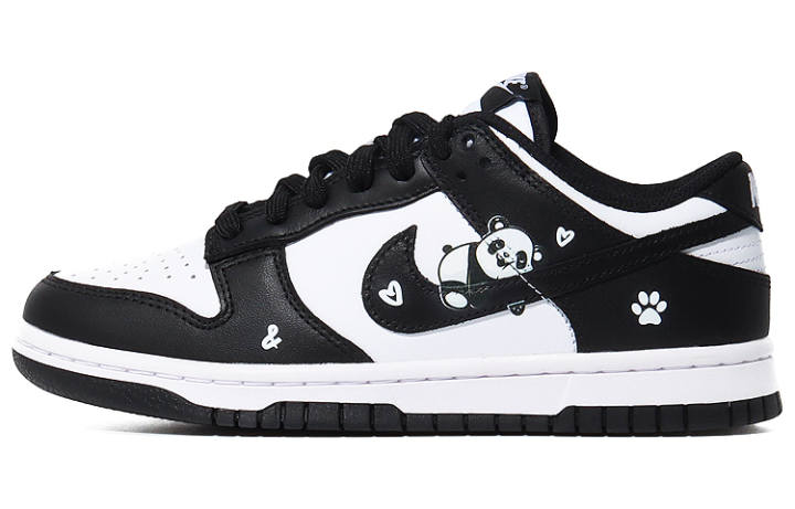 Nike Nike Dunk Low Slip Resistant Abrasion Resistant Low top Skateboard Shoes GS Black White