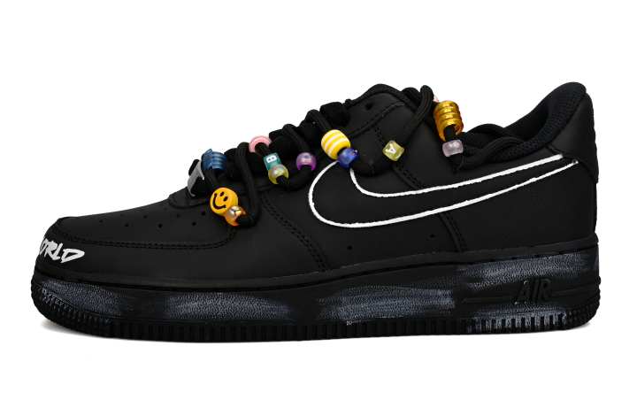 Nike Nike Air Force 1 Multicolor Bead SAML Impact Resistance Low top Skateboard Shoes Unisex Black