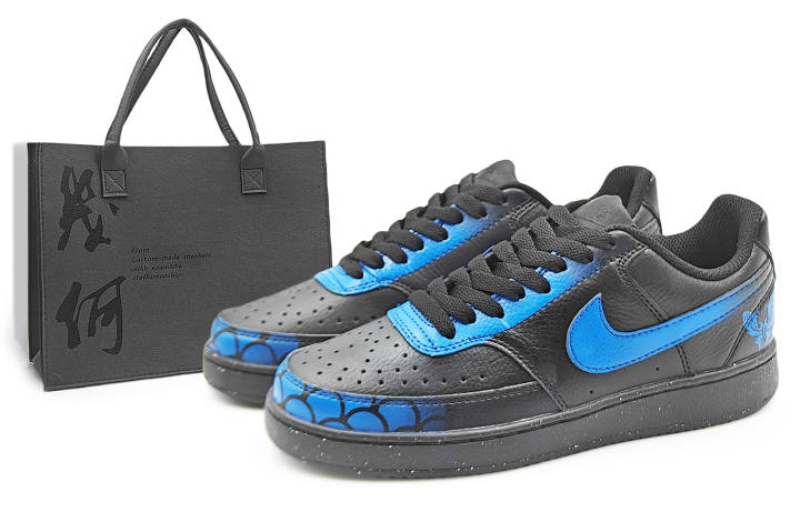 Nike Nike Court Vision Low NN Abrasion Resistant Low top Skateboard Shoes Unisex Black Blue