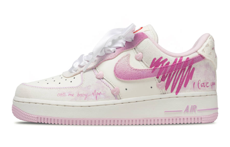 Nike Nike Air Force 1 'Valentine's Day' In The Name Of Love Slip Resistant Abrasion Resistant Low top Skateboard Shoes