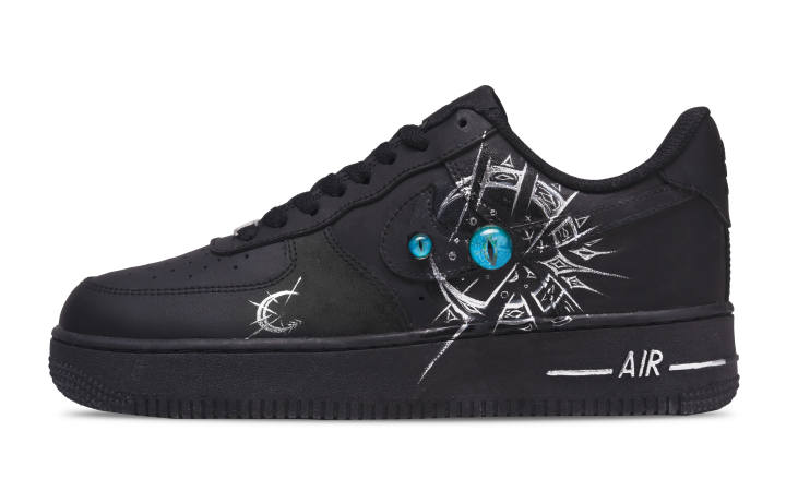 Nike Nike Air Force 1 Deep Blue Heterochromia Cushioning, Wear Resistant Low top Skateboard Shoes Unisex Black